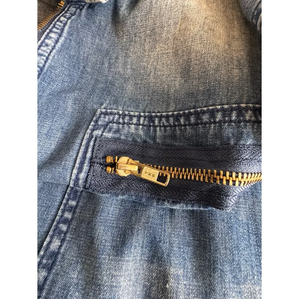 New Free People X Sandrine Rose Indigo Vintage Denim Jumpsuit XS Oversized